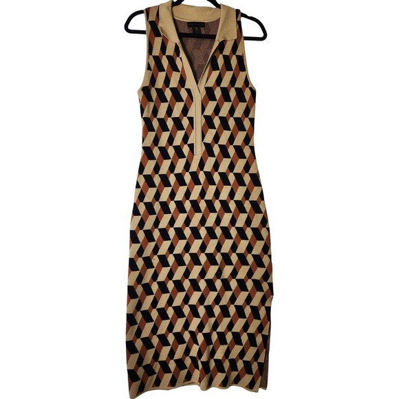 House of Harlow 1960 Dresses & Skirts - House of Harlow 1960 Geometric Print Sleeveless Knit Midi Dress Women's M